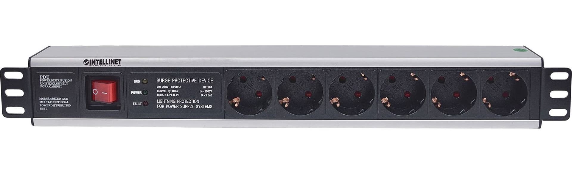 Multipresa per Rack 19'' 6 posti Spina Schuko Angolata 1.5U in Multiprese Scontolo.net - Potenza, commercioVirtuoso.it