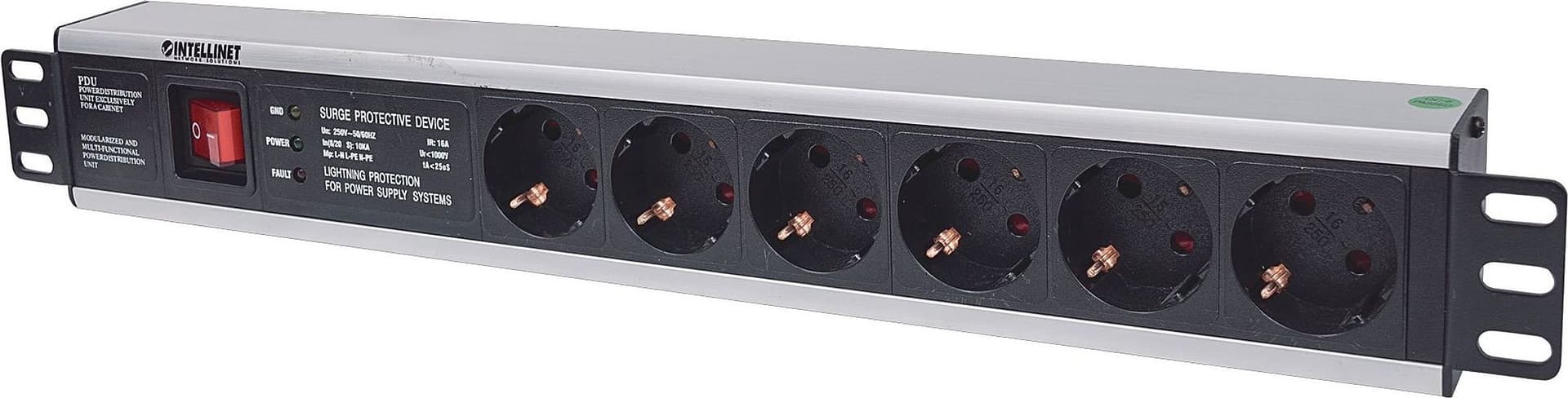 Multipresa per Rack 19'' 6 posti Spina Schuko Angolata 1.5U in Multiprese Scontolo.net - Potenza, commercioVirtuoso.it