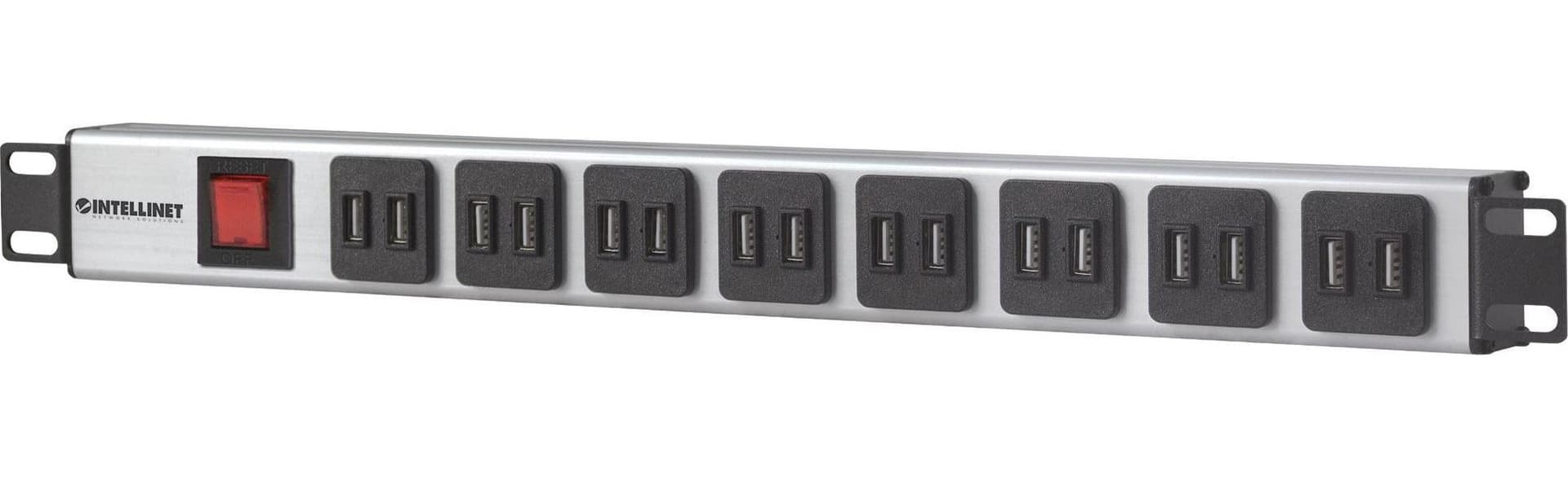 Multipresa per Rack 16 uscite USB tipo A Spina Schuko Angolata 1U in Multiprese Scontolo.net - Potenza, commercioVirtuoso.it