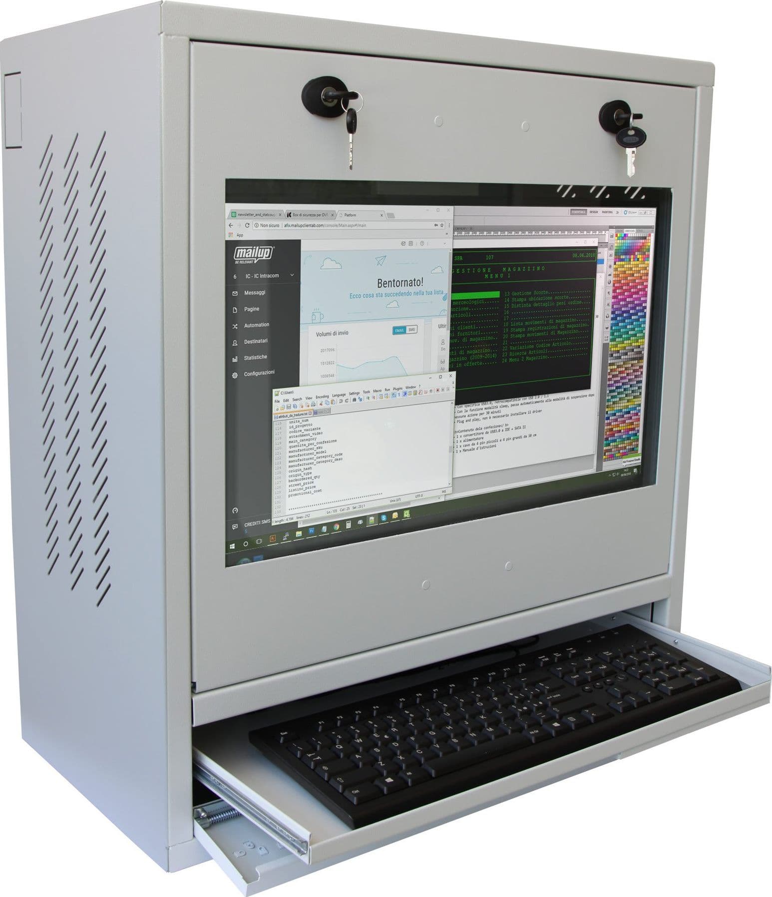 Armadio di sicurezza per PC, monitor LCD e tastiera Grigio in  Scontolo.net - Potenza, commercioVirtuoso.it