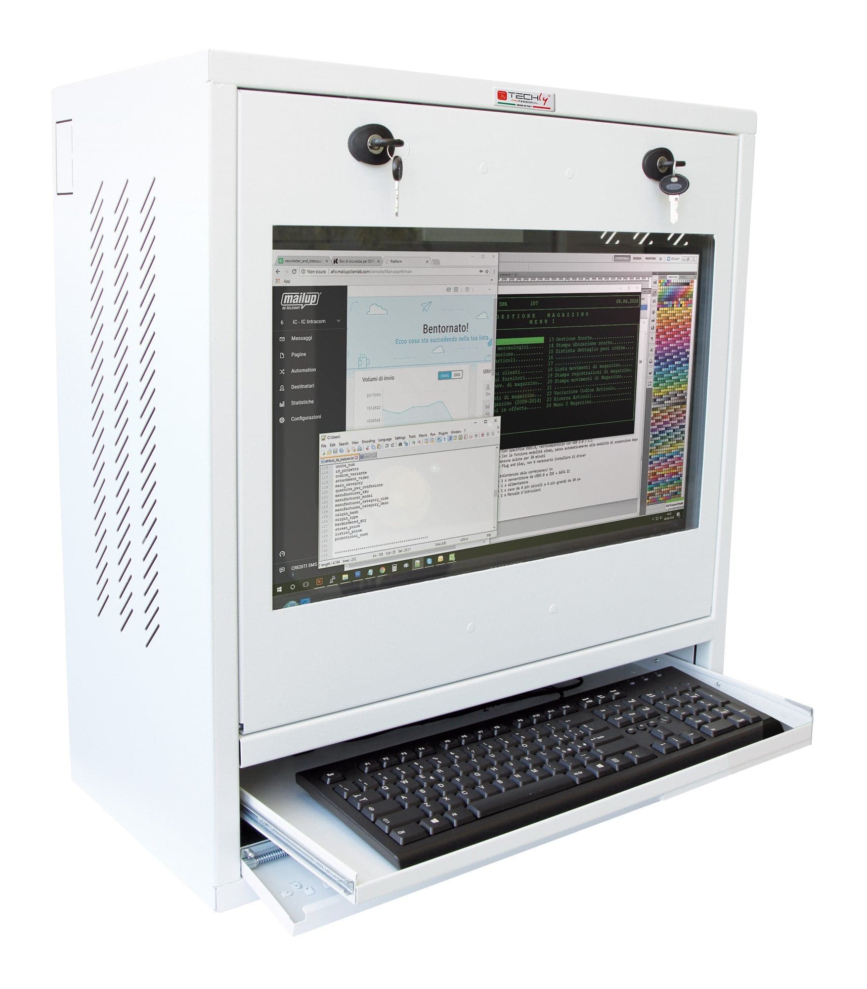 Armadio di sicurezza per PC, monitor LCD e tastiera Bianco in Mobili Scontolo.net - Potenza, commercioVirtuoso.it