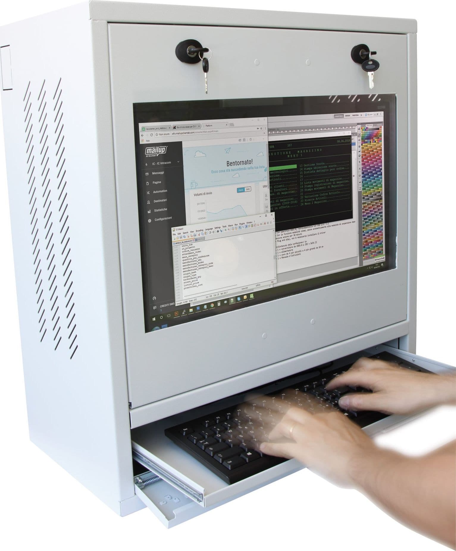 Armadio di sicurezza per PC, monitor LCD e tastiera Grigio in  Scontolo.net - Potenza, commercioVirtuoso.it