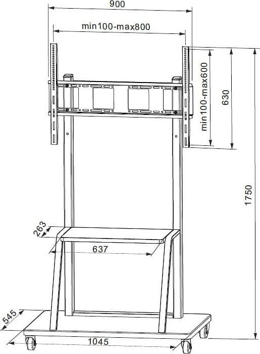 Supporto a Pavimento con Mensola per TV LCD/LED/Plasma 55-100'' in Mobili Scontolo.net - Potenza, commercioVirtuoso.it