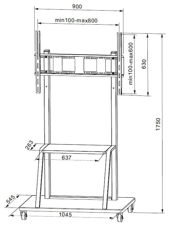 Supporto a Pavimento con Mensola per TV LCD/LED/Plasma 55-100'' in Mobili Scontolo.net - Potenza, commercioVirtuoso.it