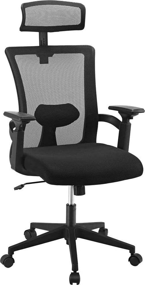 Sedia per Ufficio con Schienale Alto e Poggiatesta Regolabile Nero in Sedie da scrivania Scontolo.net - Potenza, commercioVirtuoso.it