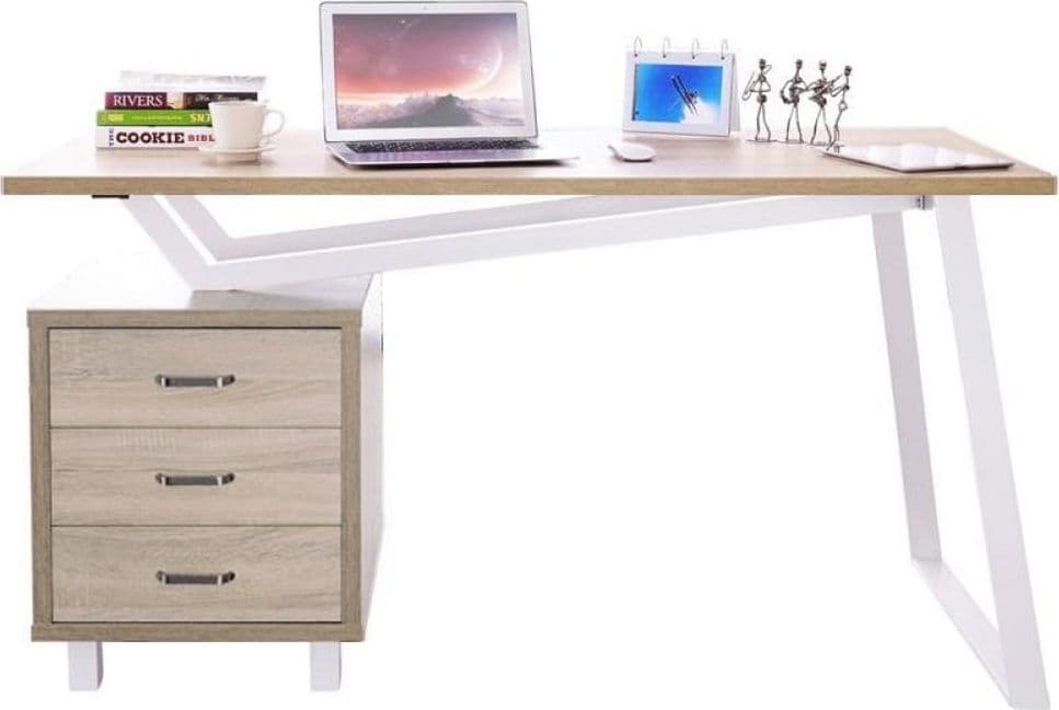 Scrivania per Computer dal Design Moderno con Tre Cassetti Quercia in Scrivanie Scontolo.net - Potenza, commercioVirtuoso.it