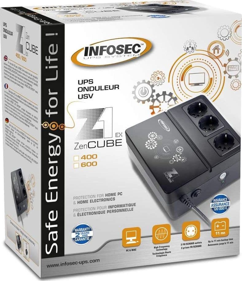 Gruppo di Continuit&agrave UPS Z1 400VA CUBE Offline Nero