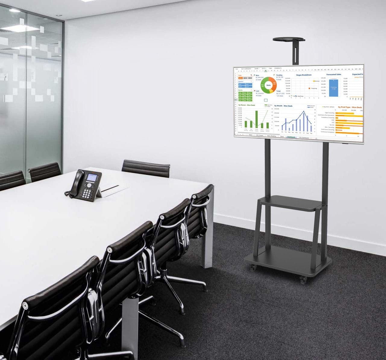 Supporto a Pavimento con Mensola per TV LCD/LED/Plasma 32-70'' in Mobili Scontolo.net - Potenza, commercioVirtuoso.it