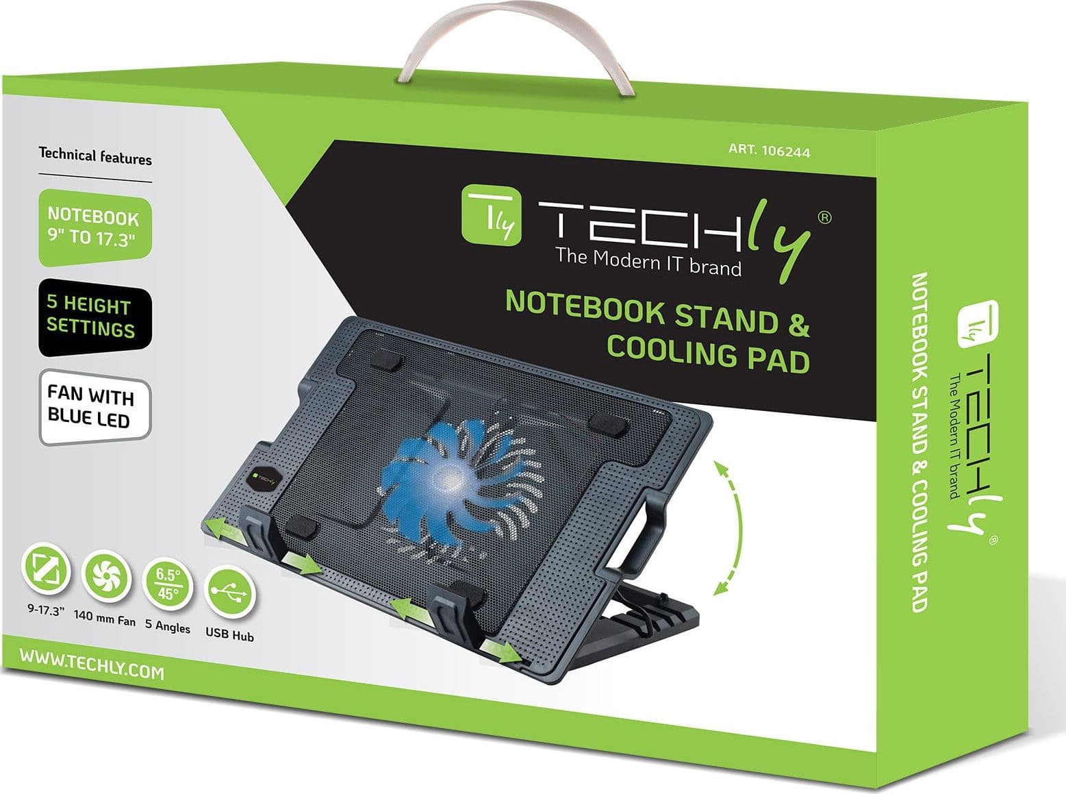 Supporto per notebook fino a 17.3'' con sistema di raffreddamento