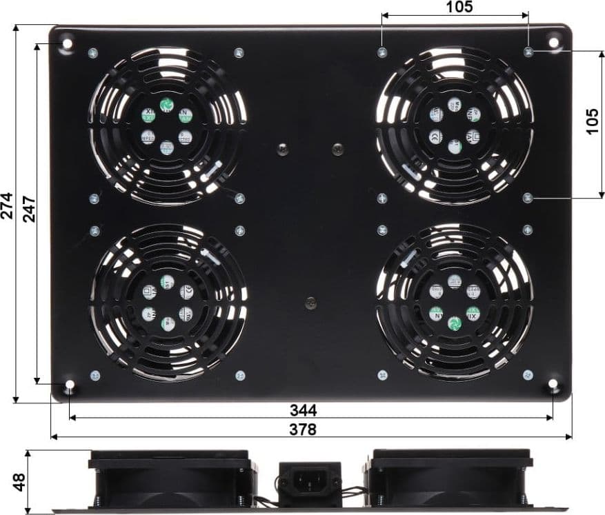 Gruppo di 4 Ventole a Soffitto per Rack 19'' NetRack in Ventilatori da soffitto con lampada Scontolo.net - Potenza, commercioVirtuoso.it