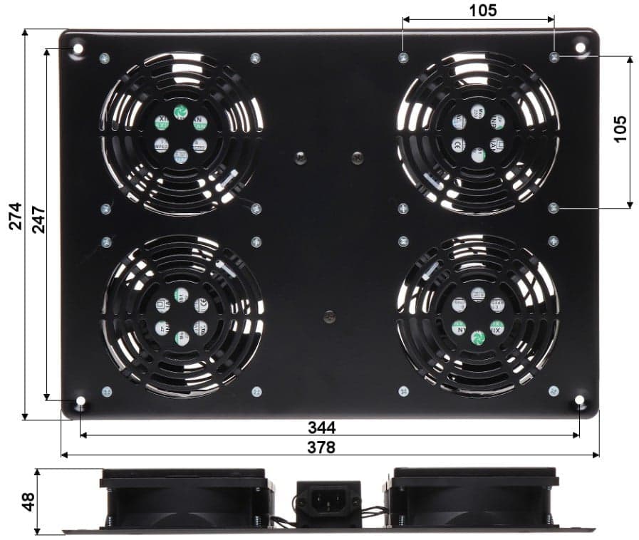 Gruppo di 4 Ventole a Soffitto per Rack 19'' NetRack in Ventilatori da soffitto con lampada Scontolo.net - Potenza, commercioVirtuoso.it