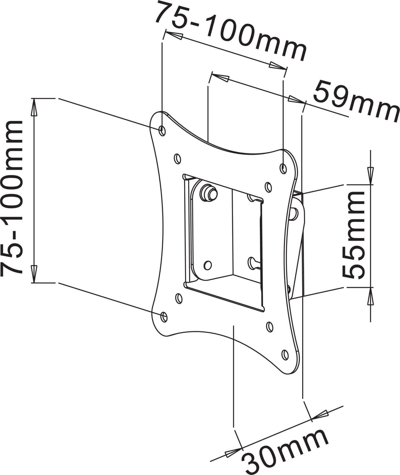 Supporto a Muro Inclinabile per TV 13-30'' nero in Supporti da parete e da soffitto Scontolo.net - Potenza, commercioVirtuoso.it