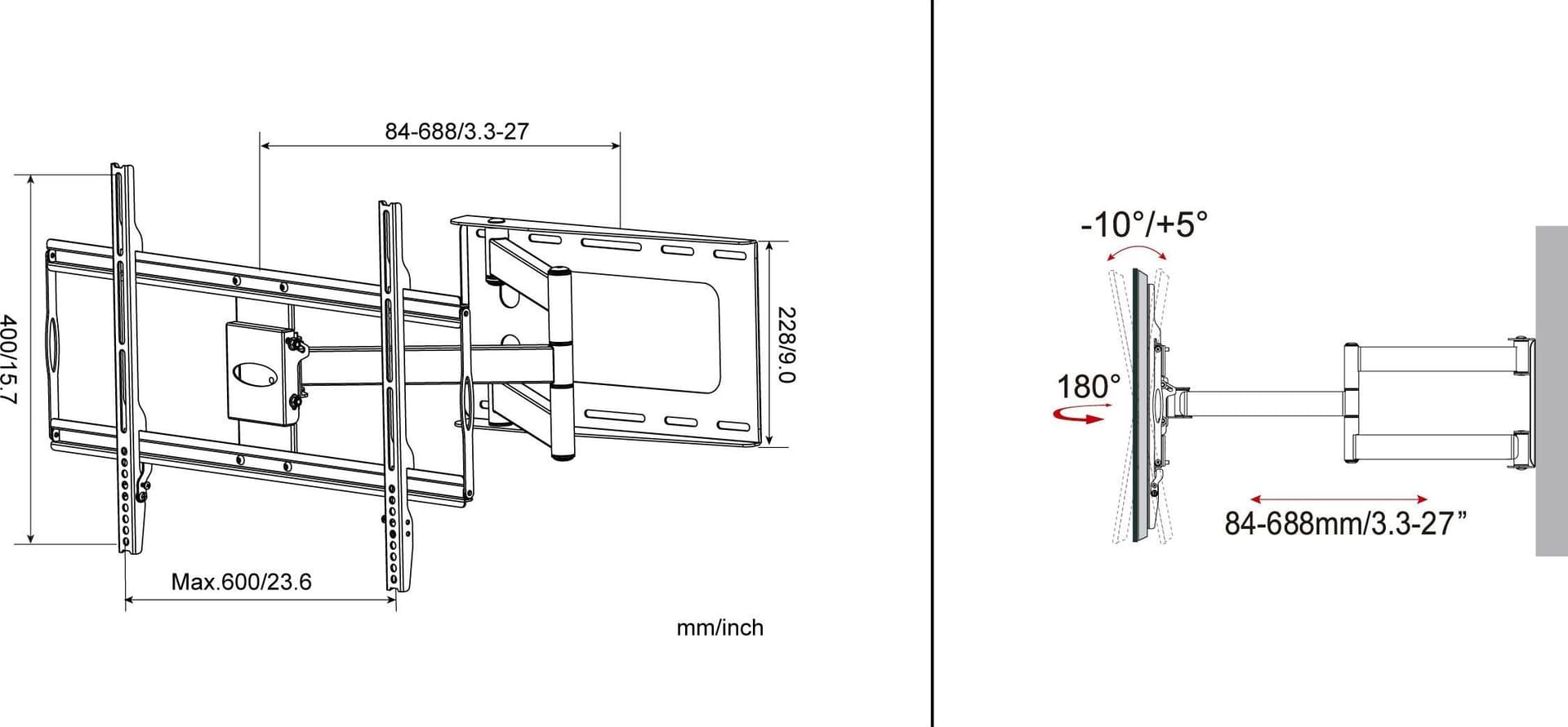 Supporto a Muro Slim per TV LED LCD 32-70'' Nero in Supporti da parete e da soffitto Scontolo.net - Potenza, commercioVirtuoso.it