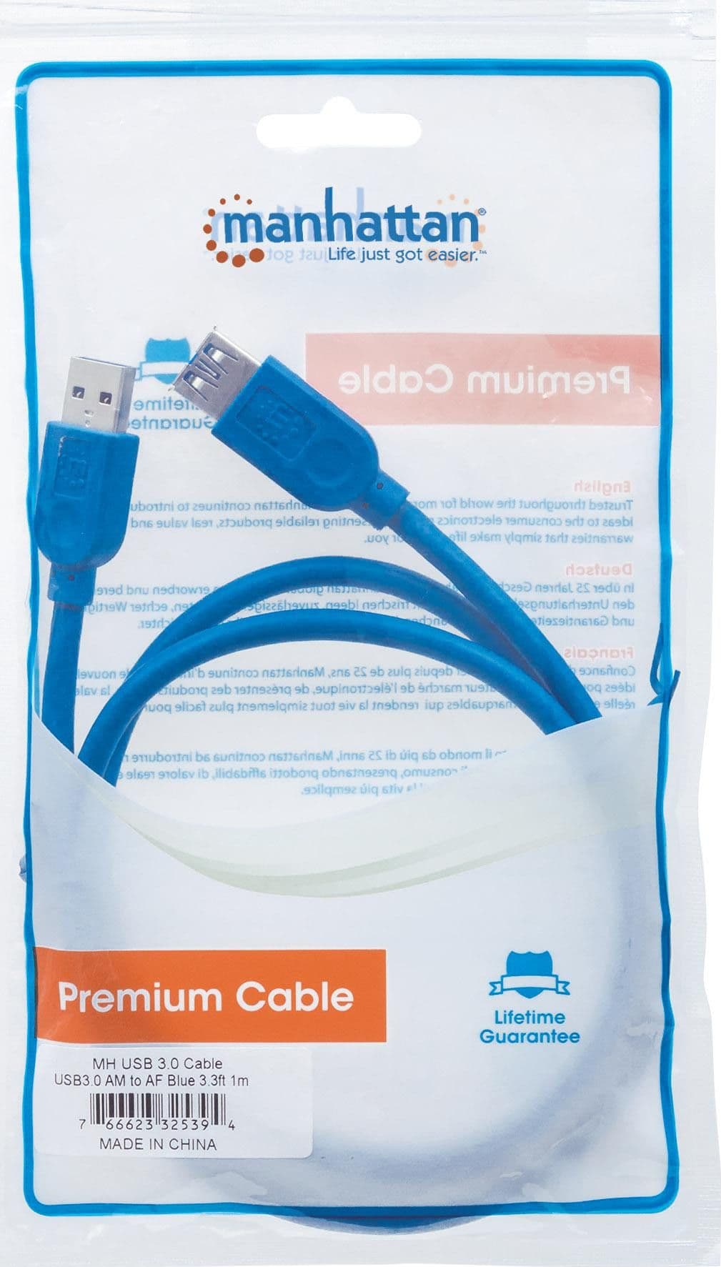 Cavo Prolunga USB 3.2 Gen 1 SuperSpeed A/A M/F 3 metri