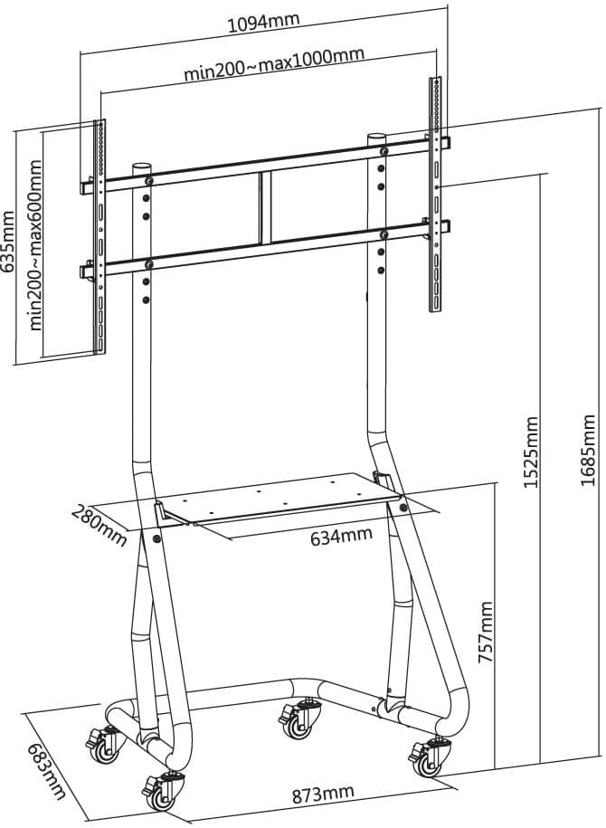 Supporto a pavimento per TV da 60'' a 105'' in Mobili Scontolo.net - Potenza, commercioVirtuoso.it