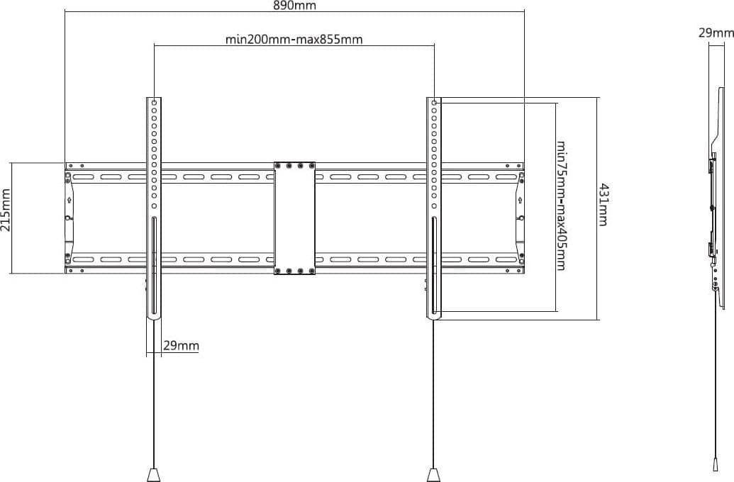 Staffa a Muro Fissa TV LED LCD 43-90'' in Supporti da parete e da soffitto Scontolo.net - Potenza, commercioVirtuoso.it