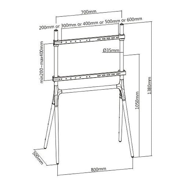 Supporto a Pavimento per TV LCD/LED/Plasma 49-70'' stile cavalletto in Supporti da parete e da soffitto Scontolo.net - Potenza, commercioVirtuoso.it