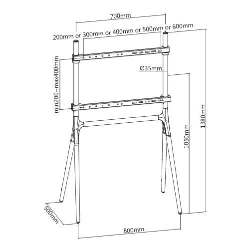 Supporto a Pavimento per TV LCD/LED/Plasma 49-70'' stile cavalletto in Supporti da parete e da soffitto Scontolo.net - Potenza, commercioVirtuoso.it