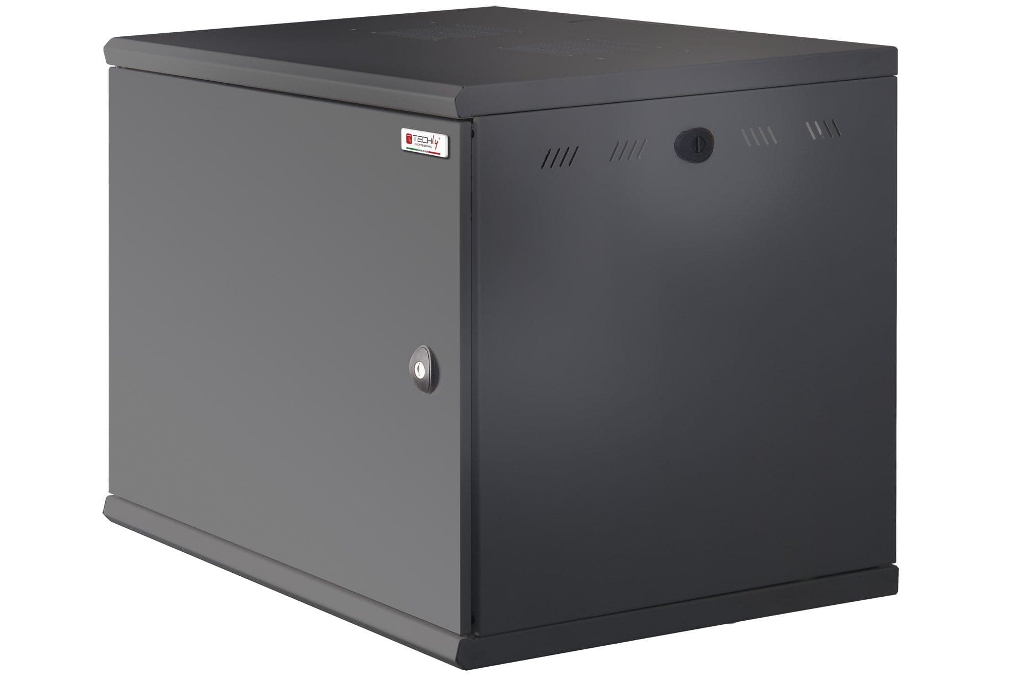 Armadio Rack 19'' a muro 10U sezione unica P 600mm Porta Cieca Nero