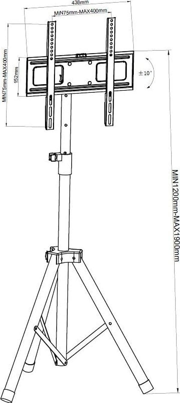 Supporto Treppiede Universale a Pavimento per TV 17-60'' in Supporti da parete e da soffitto Scontolo.net - Potenza, commercioVirtuoso.it