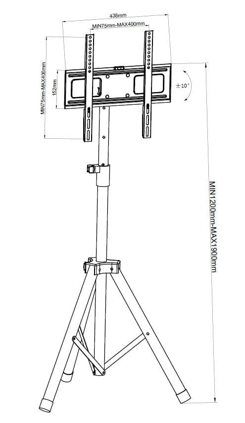 Supporto Treppiede Universale a Pavimento per TV 17-60'' in Supporti da parete e da soffitto Scontolo.net - Potenza, commercioVirtuoso.it