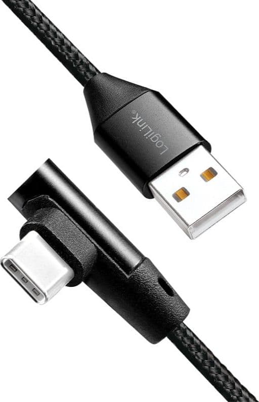 Cavo HighSpeed USB-C&trade Maschio Angolato/USB-A Maschio Dritto 1m Nero
