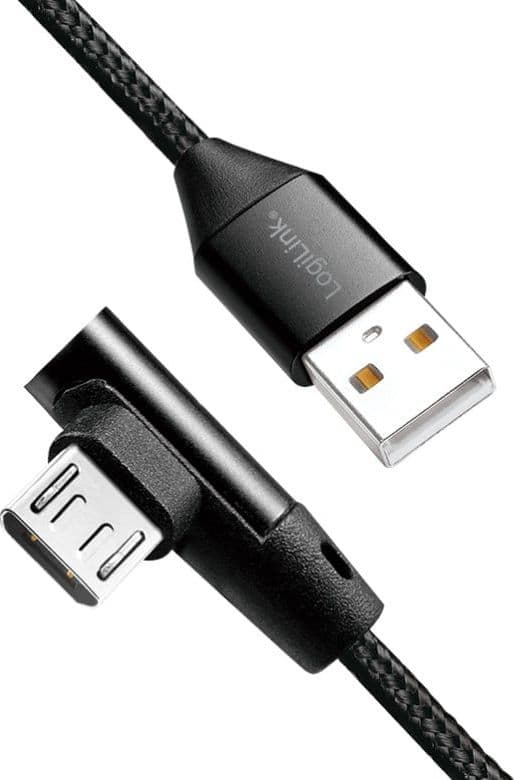 Cavo USB Micro-B Maschio Angolato/USB-A Maschio Dritto 0,3 metri Nero
