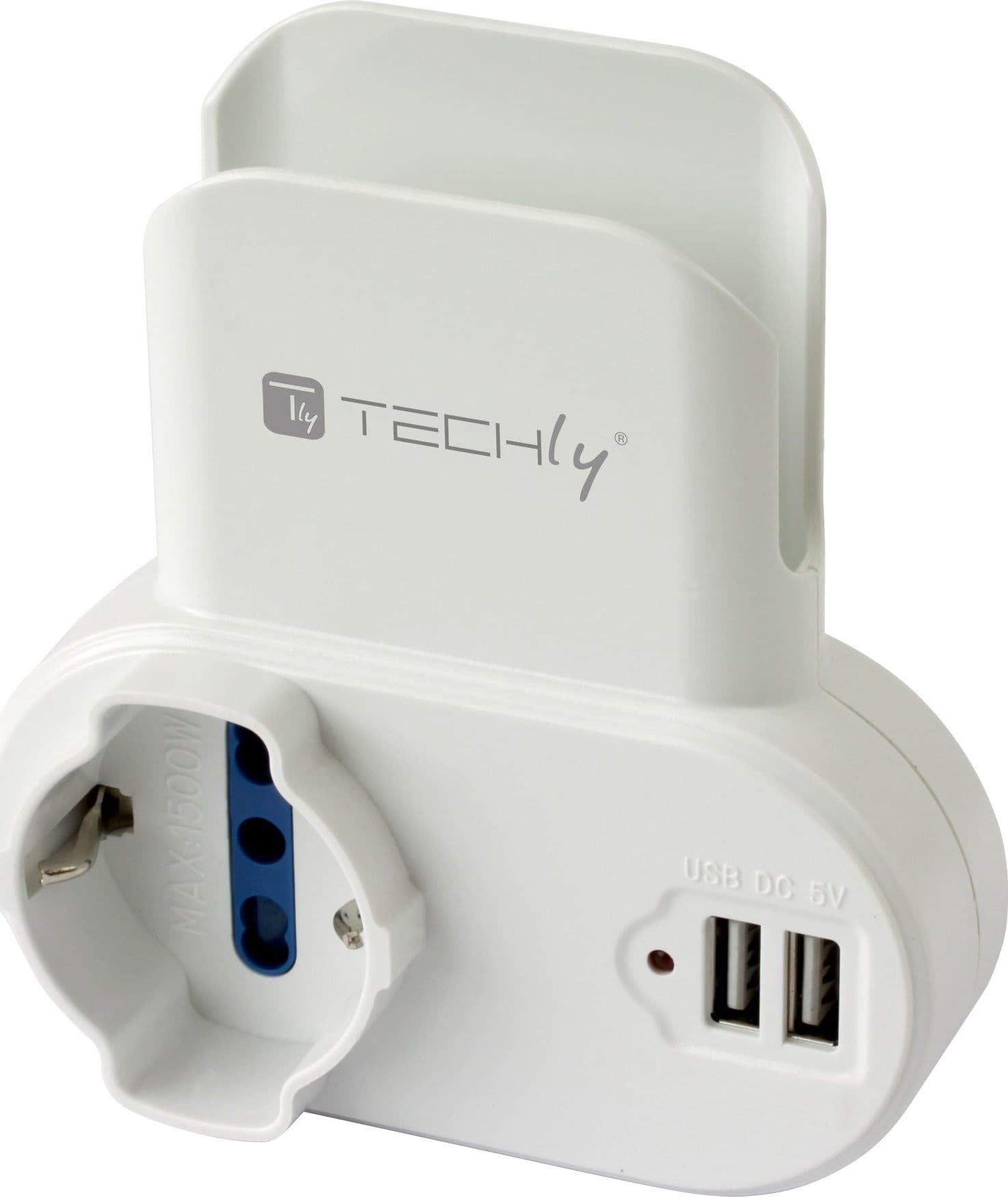 Adattatore Presa bipasso/Schuko 2 USB 1A con porta telefono in Adattatori da viaggio Scontolo.net - Potenza, commercioVirtuoso.it