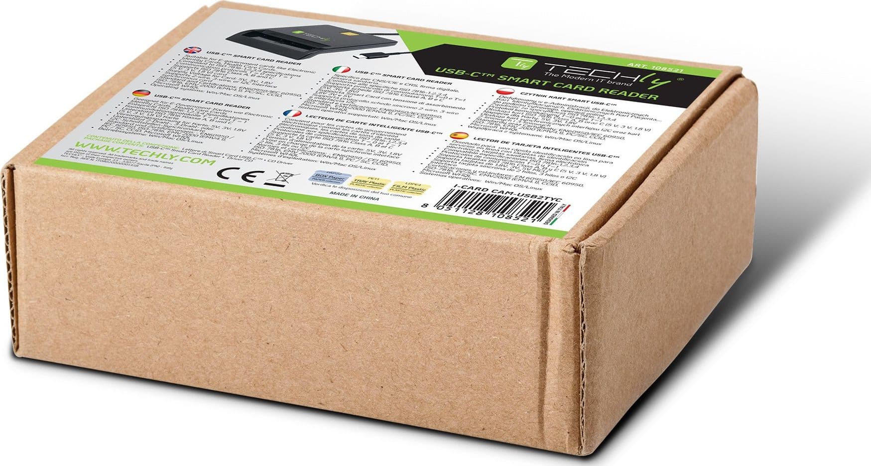 Lettore/Scrittore di Smart Card USB-C&trade Compatto Nero