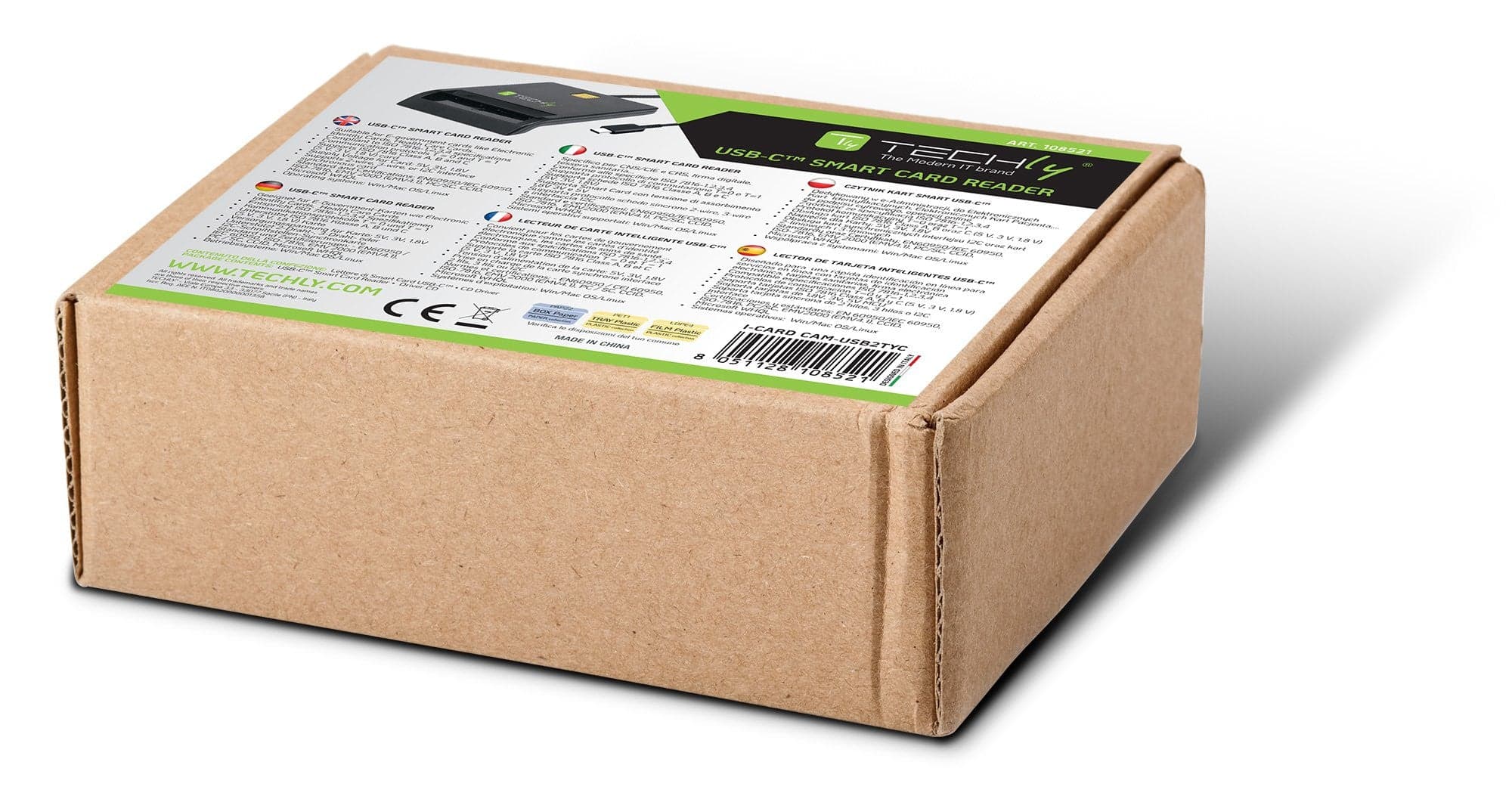 Lettore/Scrittore di Smart Card USB-C&trade Compatto Nero