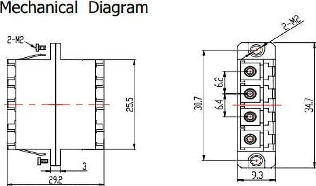 Adattatore Quadruplo LC/LC Metallico Monomodale