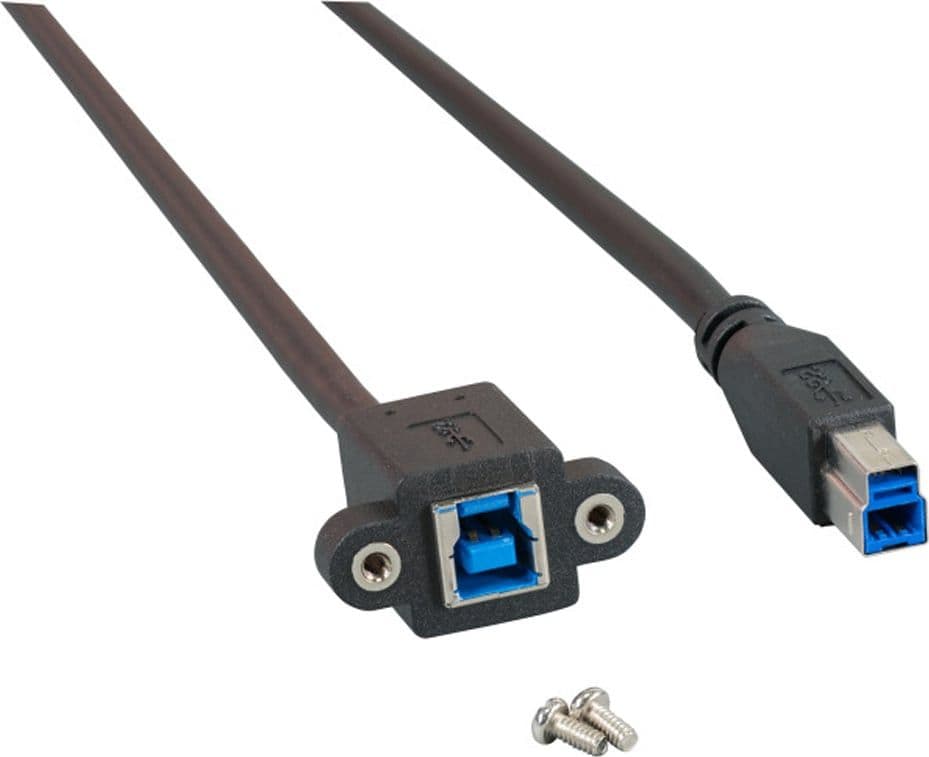 Cavo Prolunga USB 3.2 SuperSpeed B/B M/F da Pannello 1,8m Nero