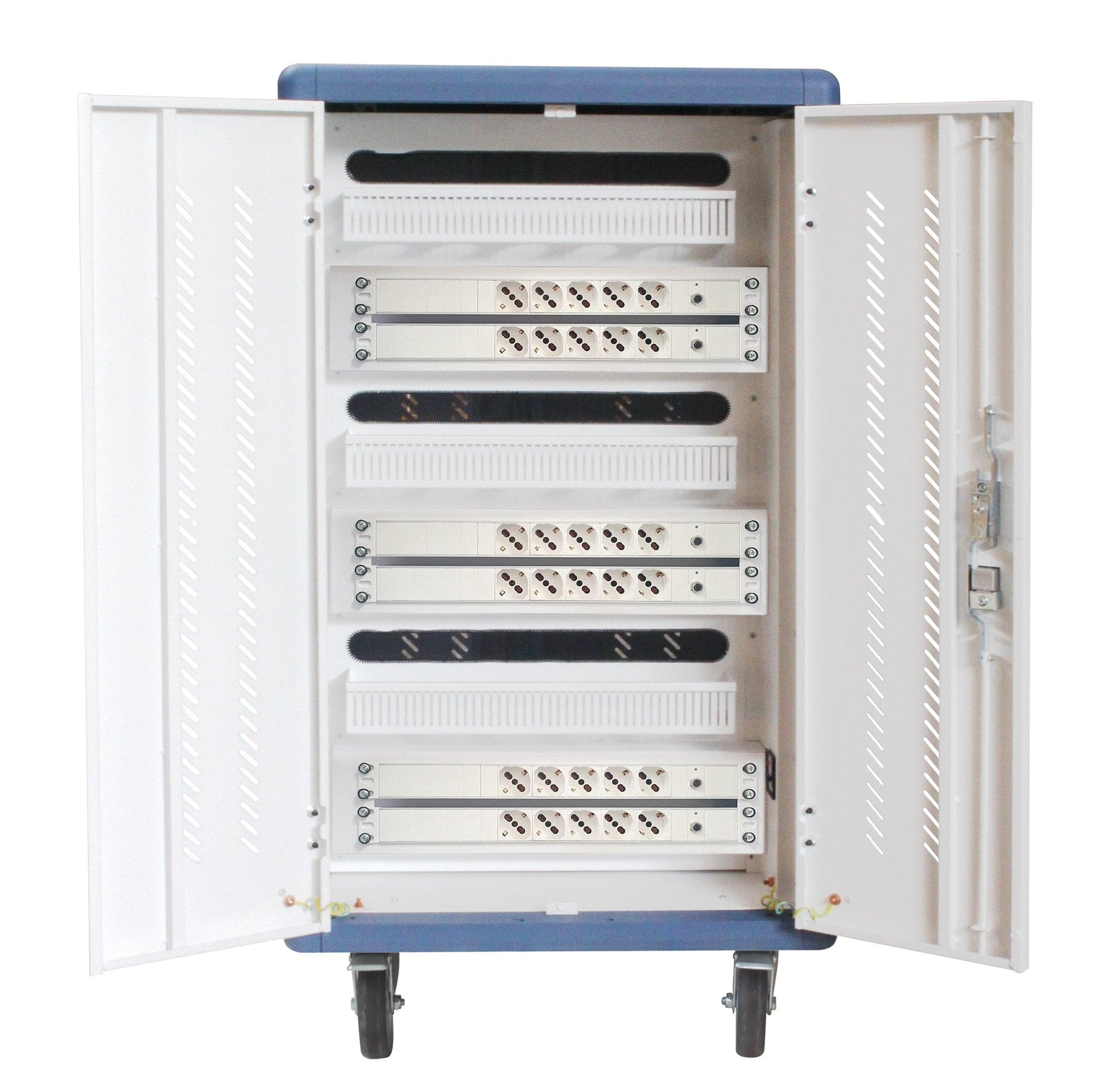 Carrello Stazione di Ricarica Ventilato 30 Notebook o Smartphone Bianco/Blu in Armadietti portachiavi Scontolo.net - Potenza, commercioVirtuoso.it