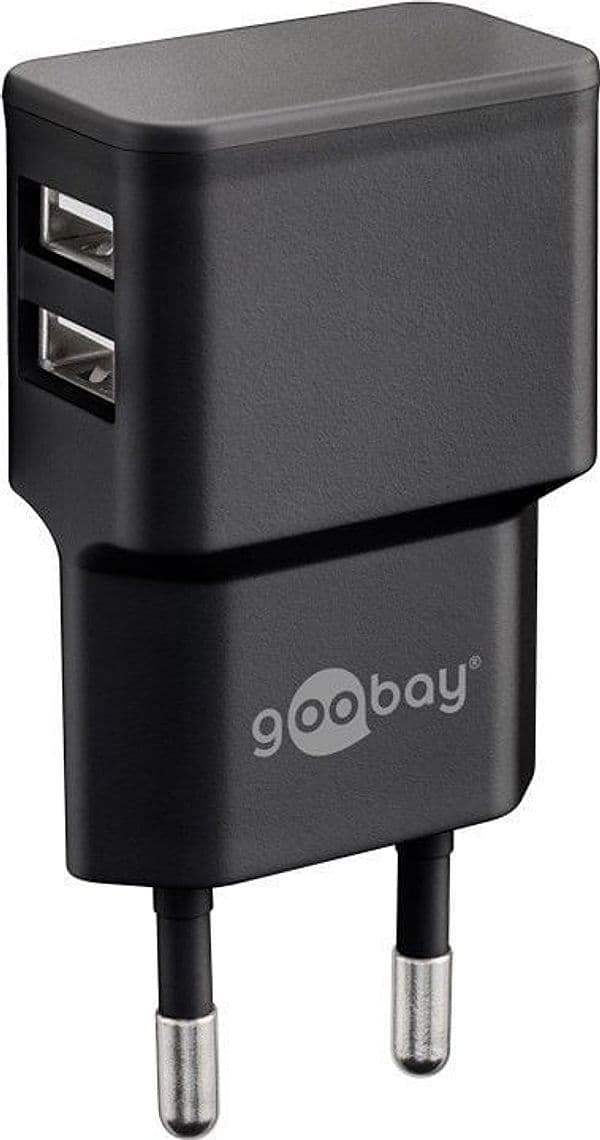Caricatore da Muro 2 porte USB-A Slim Design 12W Nero in Caricabatterie da muro Scontolo.net - Potenza, commercioVirtuoso.it