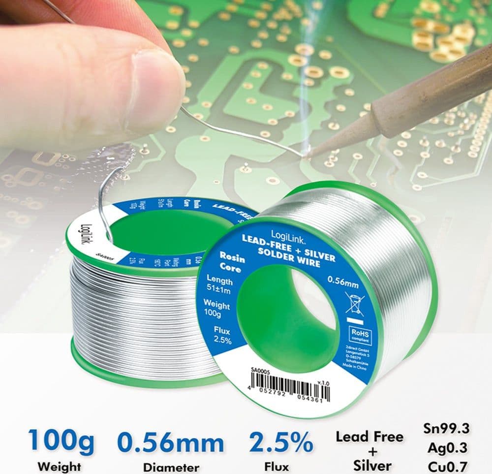 Stagno in Rotolo per Saldatura Senza Piombo Argento 0,3% Rame 0,7% &oslash 0,56 mm 100g in  Scontolo.net - Potenza, commercioVirtuoso.it