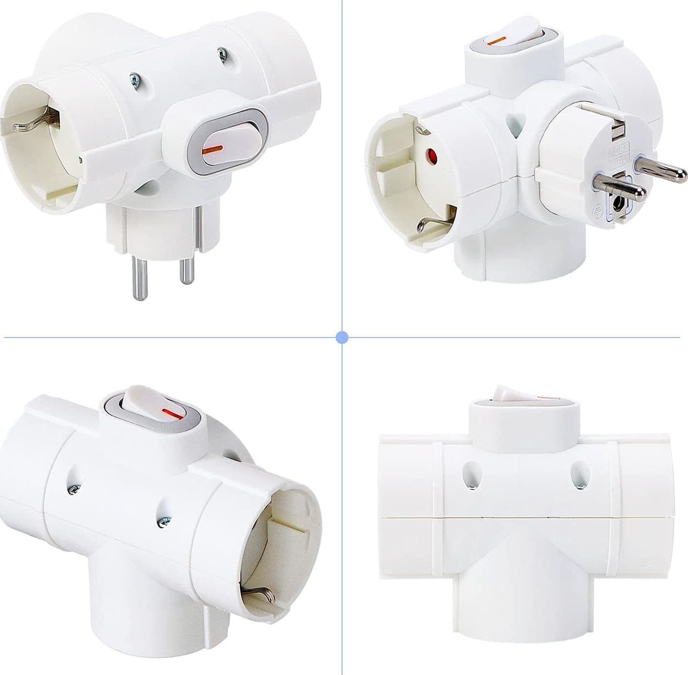 Adattatore Triplo Schuko Spina 2P+T 3 Prese 16A Bianco in Multiprese Scontolo.net - Potenza, commercioVirtuoso.it