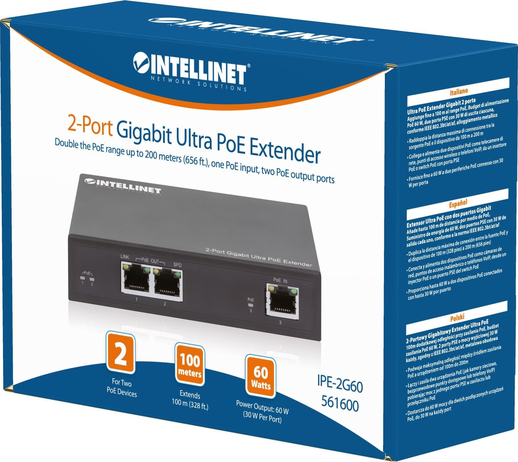 Ultra PoE Extender Gigabit 2 porte