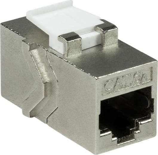 Accoppiatore Cat.6A Keystone 2xRJ45 STP Larghezza 17,35 Silver