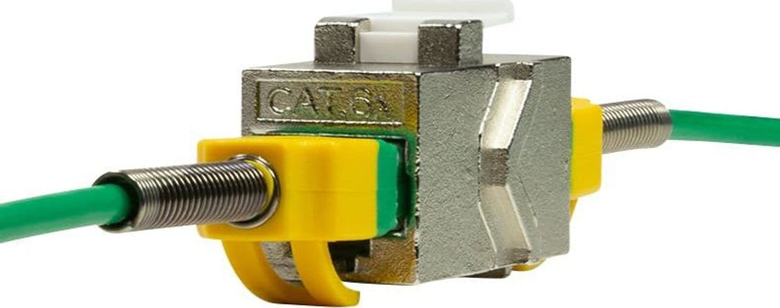 Accoppiatore Cat.6A Keystone 2xRJ45 STP Larghezza solo 14,6 mm Silver in Socket Scontolo.net - Potenza, commercioVirtuoso.it