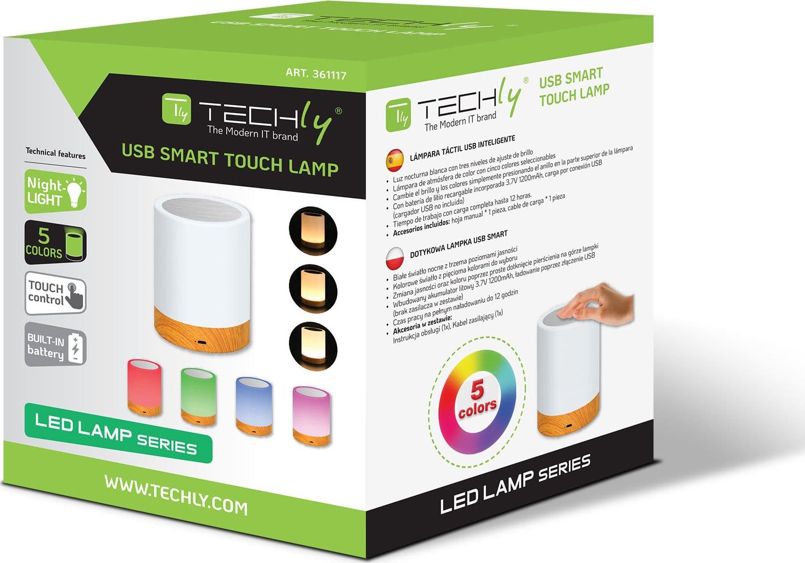 Lampada USB Smart Touch 5 Colori Selezionabili Regolazione Intensit&agrave