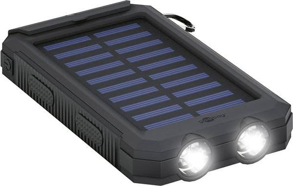 Powerbank Outdoor Energia Solare 8000 mAh con Torcia IP45 2xUSB Nero in Caricabatterie portatile Scontolo.net - Potenza, commercioVirtuoso.it