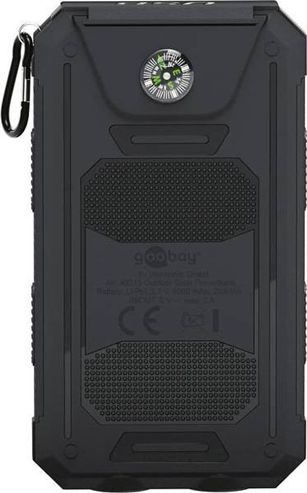 Powerbank Outdoor Energia Solare 8000 mAh con Torcia IP45 2xUSB Nero in Caricabatterie portatile Scontolo.net - Potenza, commercioVirtuoso.it