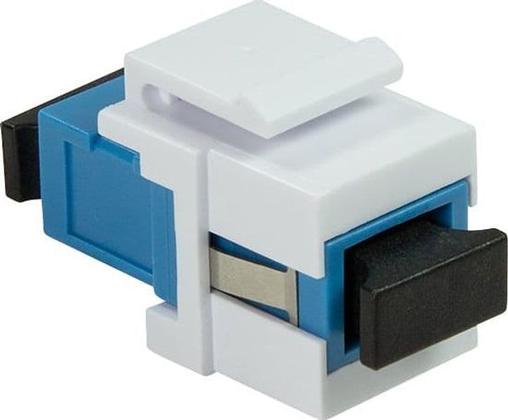 Giunto Fibra SC Simplex per Installazione Keystone Blu e Bianco
