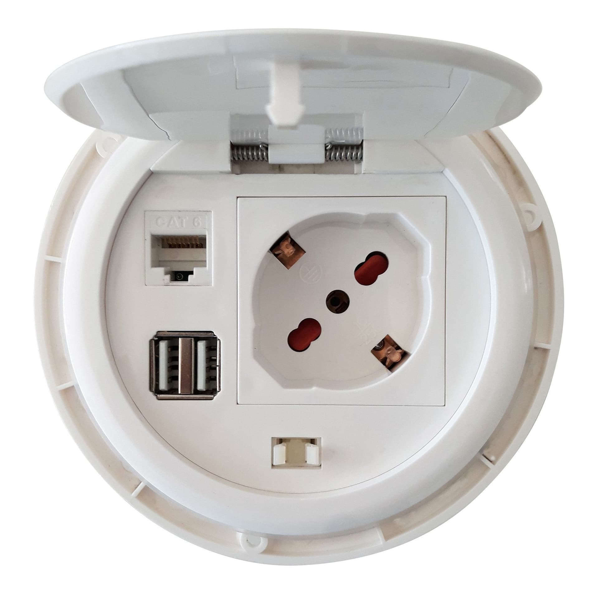Presa da Scrivania ad Incasso con 2 prese USB e RJ45 con Coperchio in Multiprese Scontolo.net - Potenza, commercioVirtuoso.it
