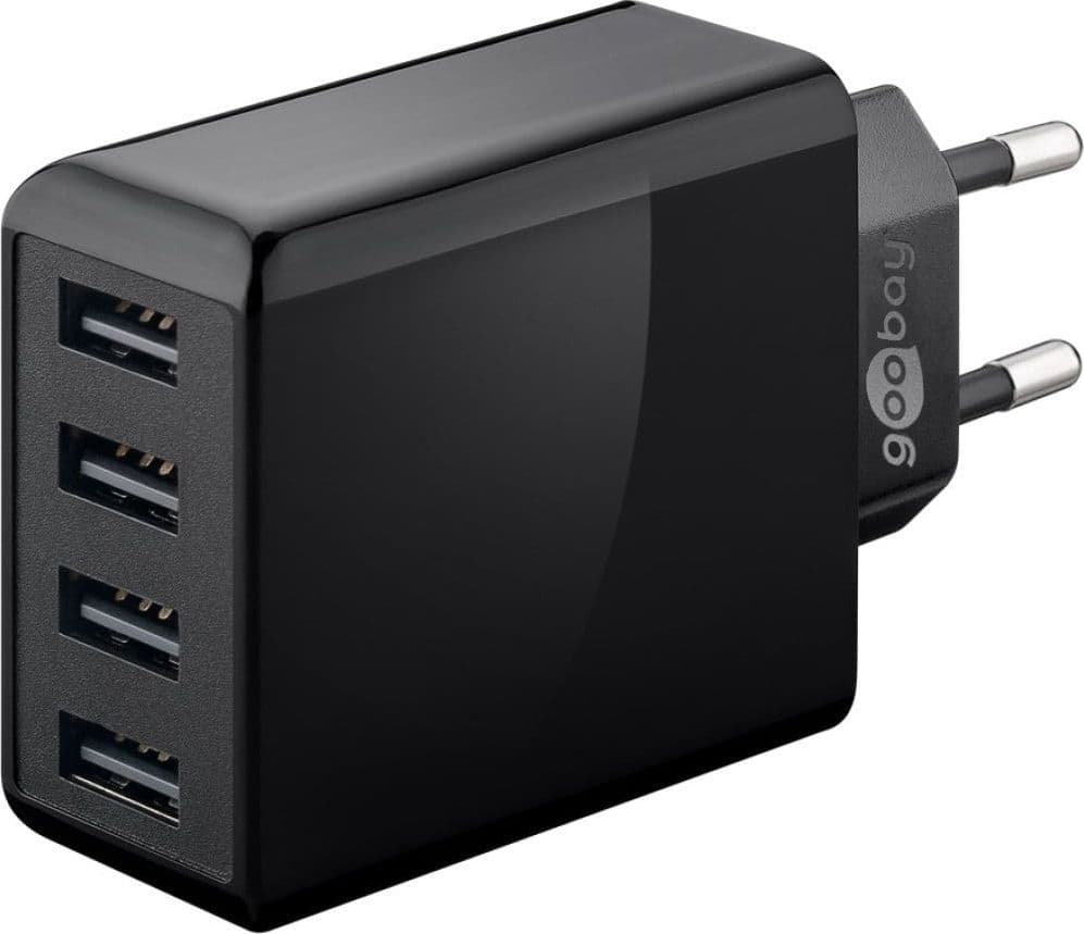 Caricatore da Muro USB a 4 vie 30W Nero in Caricabatterie da muro Scontolo.net - Potenza, commercioVirtuoso.it