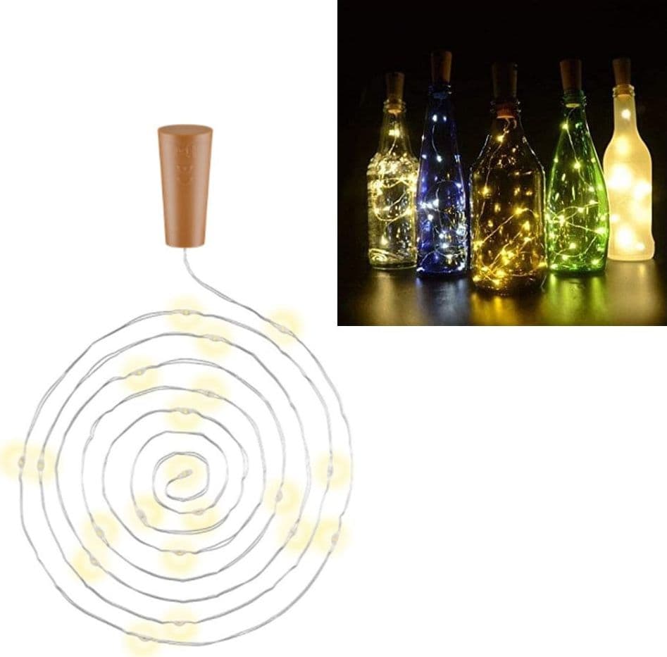10 Strip da 20 LED Bianco Caldo per Bottiglie in Catene luminose Scontolo.net - Potenza, commercioVirtuoso.it
