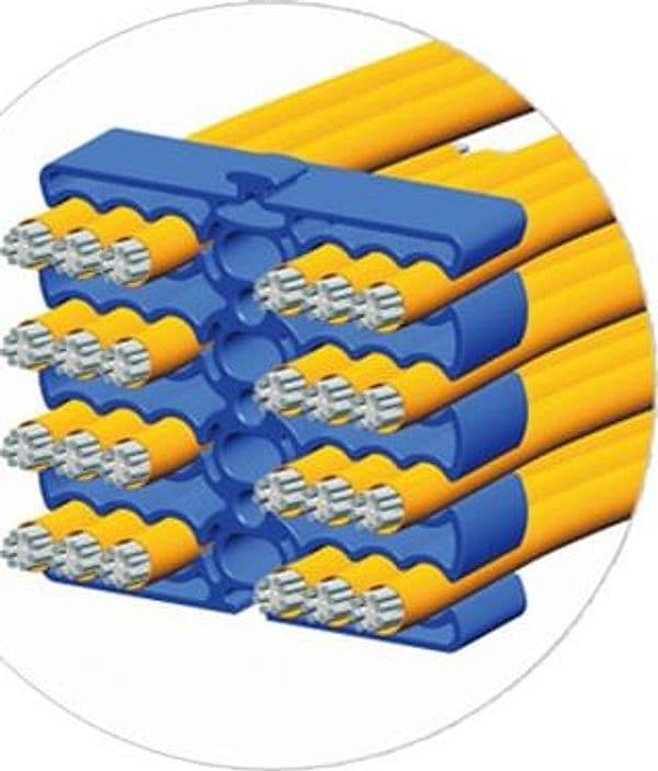 Organizzatore Modulare a Pettine per 24 Cavi Ethernet Blu