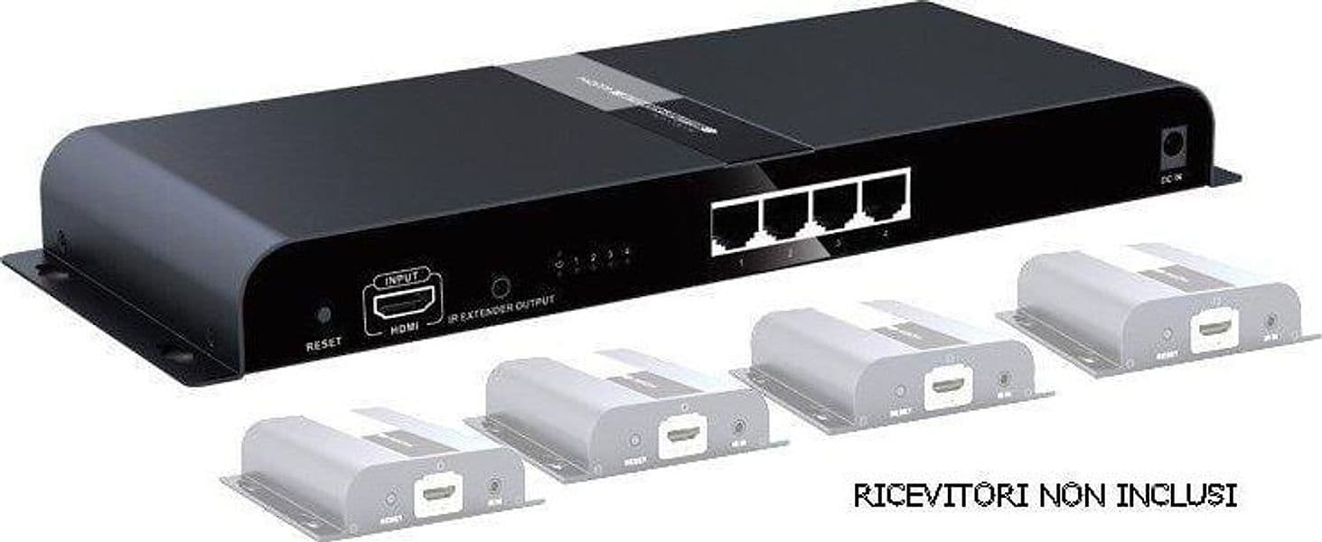Extender Splitter 4 vie HDMI con IR su Cavo CAT6/6a/7 fino a 120m in Cavi HDMI Scontolo.net - Potenza, commercioVirtuoso.it