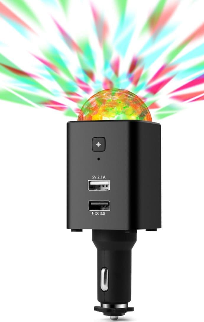 Caricatore da Auto USB-C&trade con Luce Disco TX-159