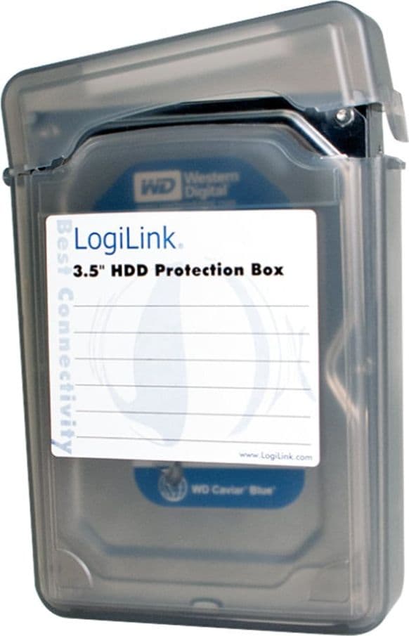Scatola di Protezione per 1 HDD 3,5'' Nero Trasparente